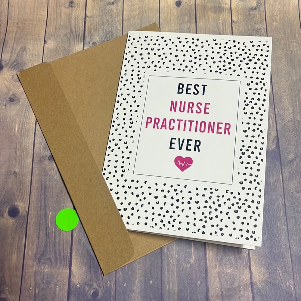 5for$10 Blank card - Best nurse practitioner ever Just because card - cheetah